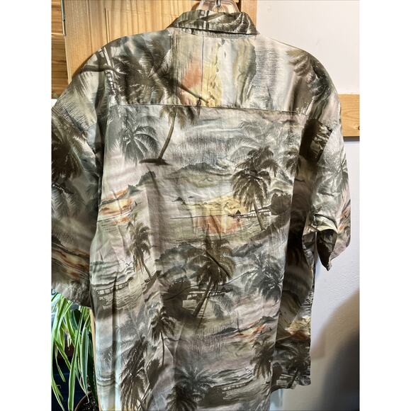 Island Republic Shirt Button Up Men’s XL Cotton Floral Palm Tree Print Hawaiian - Picture 9 of 10